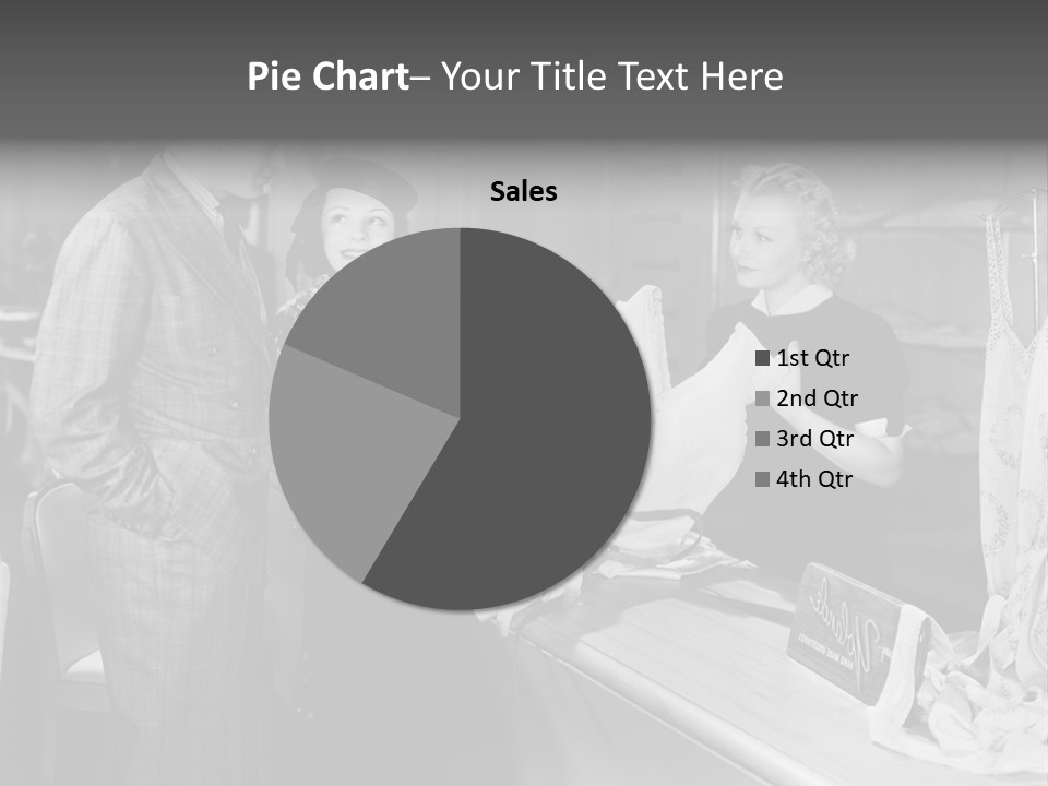 A Man And Two Women Standing In Front Of A Table PowerPoint Template