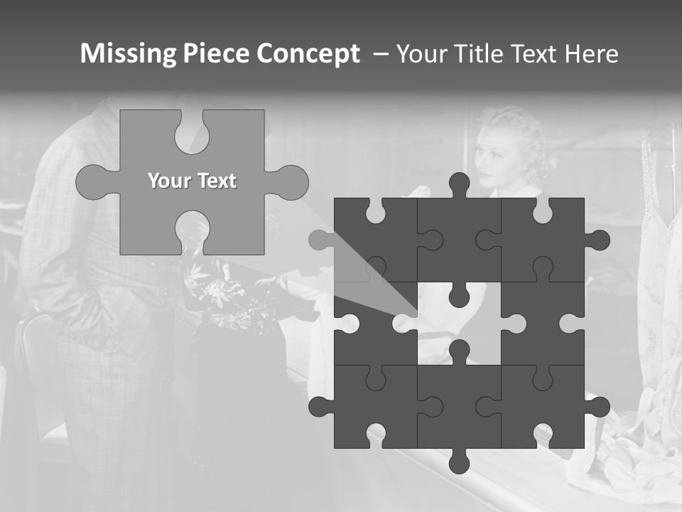 A Man And Two Women Standing In Front Of A Table PowerPoint Template