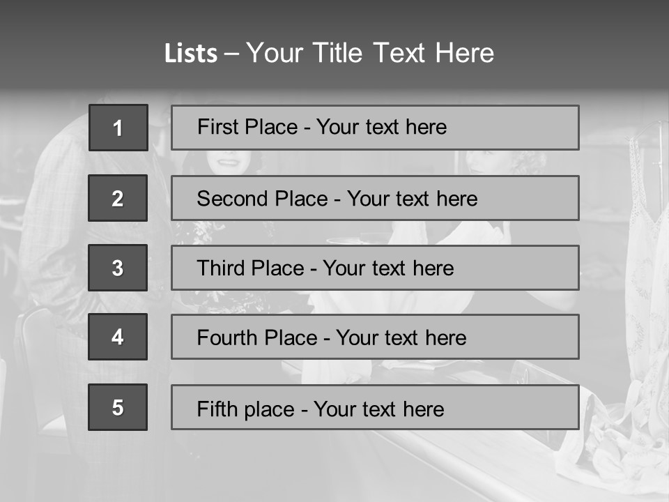 A Man And Two Women Standing In Front Of A Table PowerPoint Template