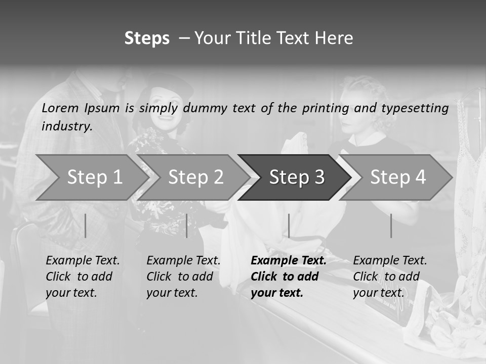 A Man And Two Women Standing In Front Of A Table PowerPoint Template