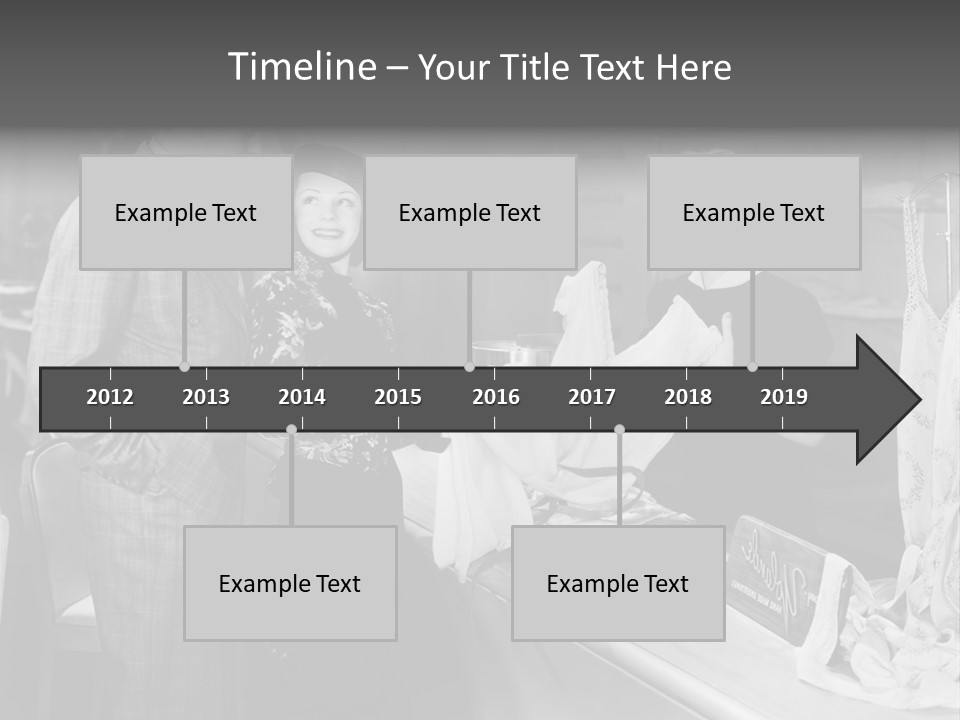 A Man And Two Women Standing In Front Of A Table PowerPoint Template