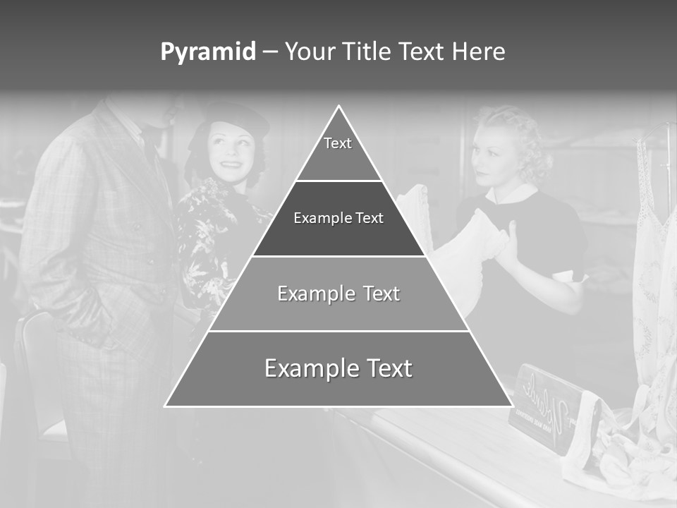 A Man And Two Women Standing In Front Of A Table PowerPoint Template