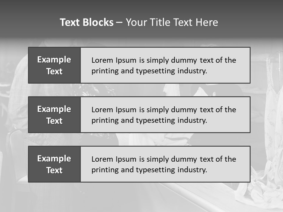 A Man And Two Women Standing In Front Of A Table PowerPoint Template