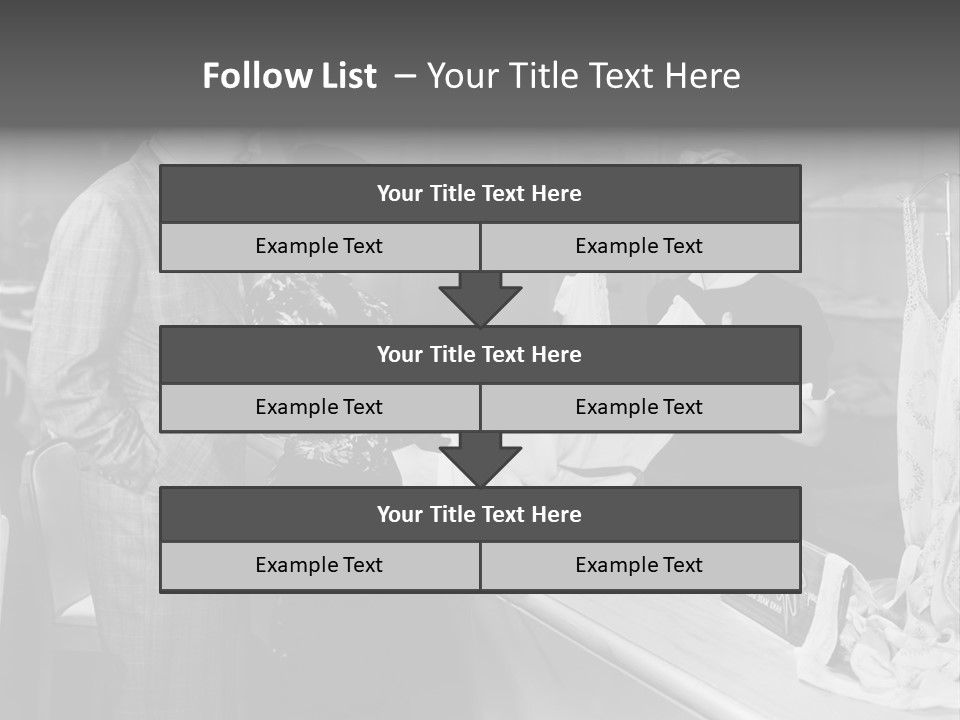 A Man And Two Women Standing In Front Of A Table PowerPoint Template