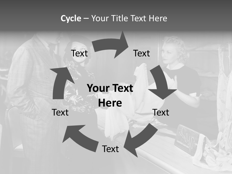 A Man And Two Women Standing In Front Of A Table PowerPoint Template