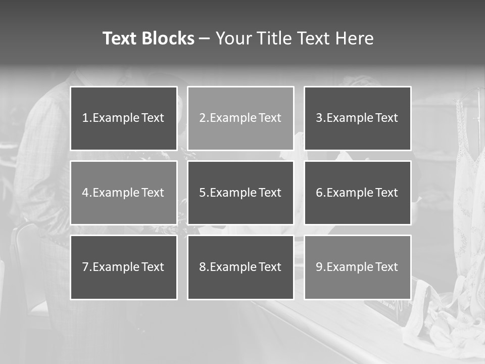 A Man And Two Women Standing In Front Of A Table PowerPoint Template