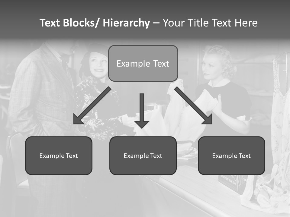 A Man And Two Women Standing In Front Of A Table PowerPoint Template