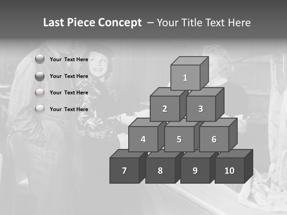 A Man And Two Women Standing In Front Of A Table PowerPoint Template