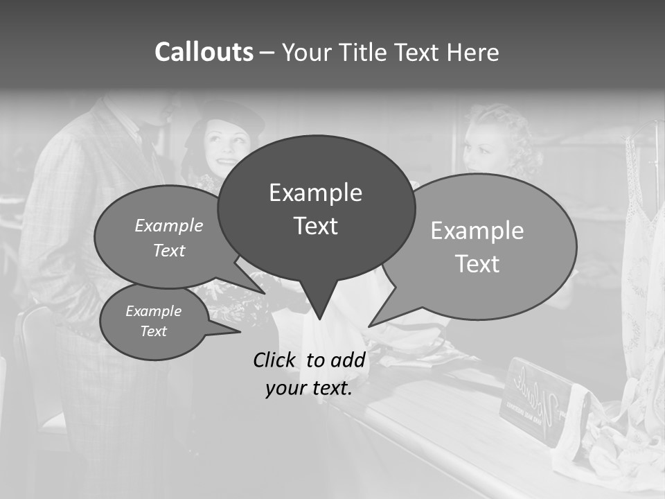 A Man And Two Women Standing In Front Of A Table PowerPoint Template