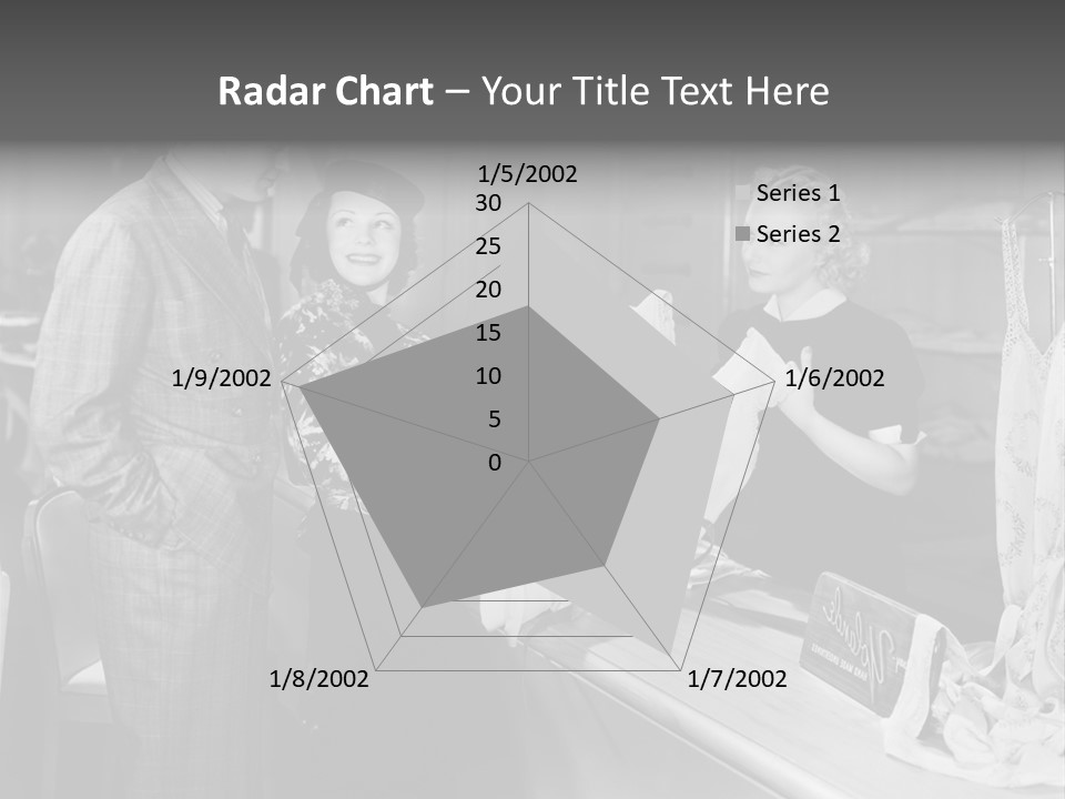 A Man And Two Women Standing In Front Of A Table PowerPoint Template
