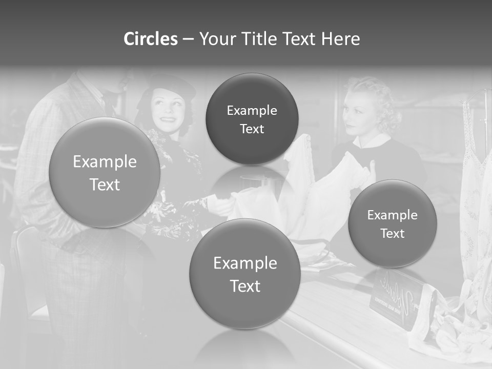 A Man And Two Women Standing In Front Of A Table PowerPoint Template