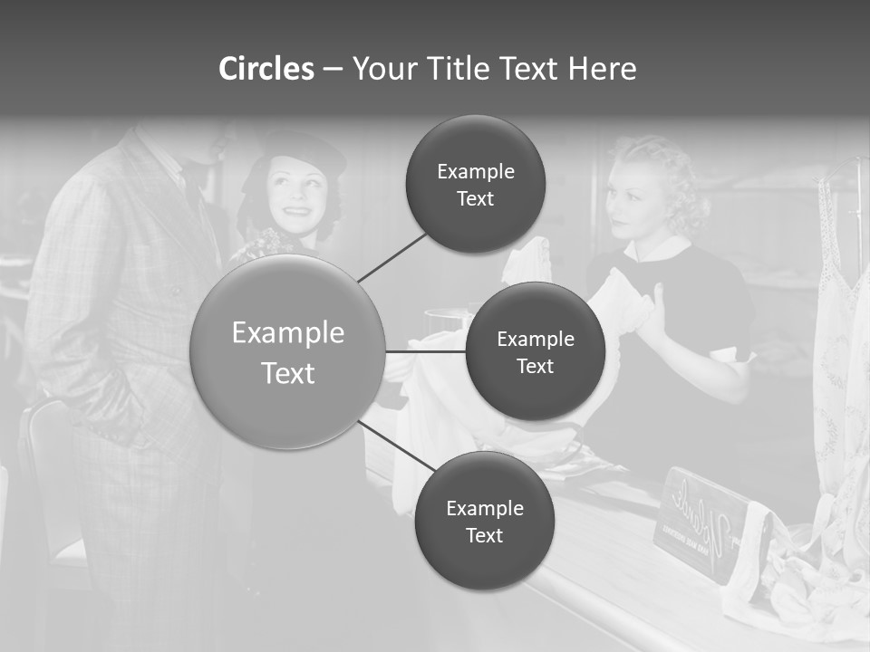 A Man And Two Women Standing In Front Of A Table PowerPoint Template