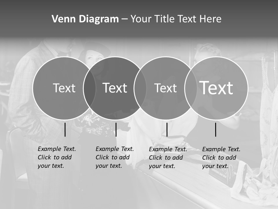A Man And Two Women Standing In Front Of A Table PowerPoint Template