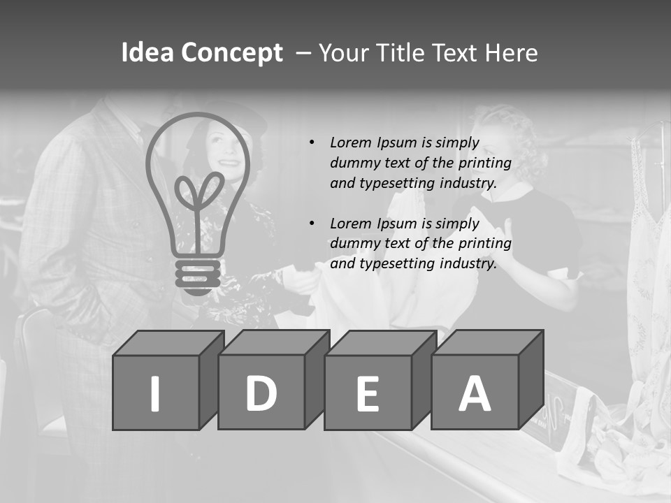 A Man And Two Women Standing In Front Of A Table PowerPoint Template