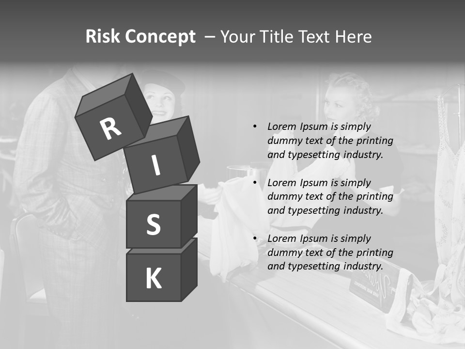 A Man And Two Women Standing In Front Of A Table PowerPoint Template