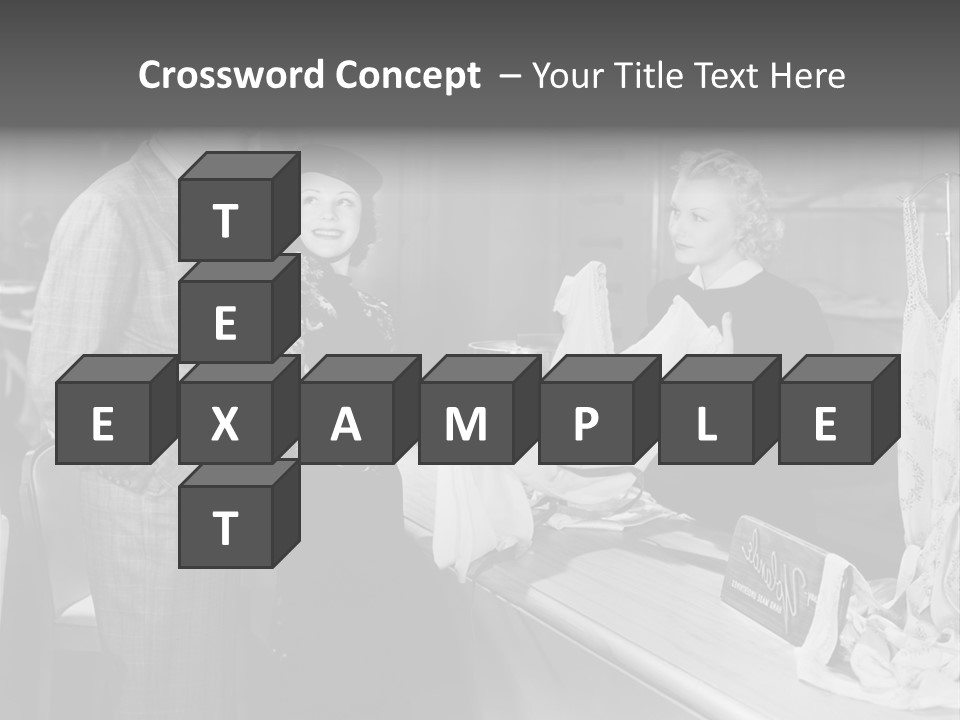 A Man And Two Women Standing In Front Of A Table PowerPoint Template