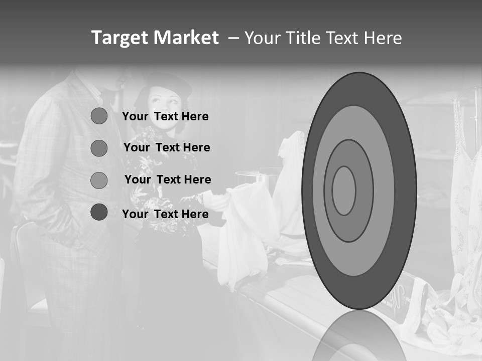 A Man And Two Women Standing In Front Of A Table PowerPoint Template