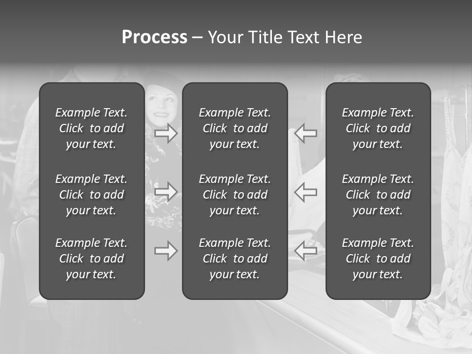 A Man And Two Women Standing In Front Of A Table PowerPoint Template