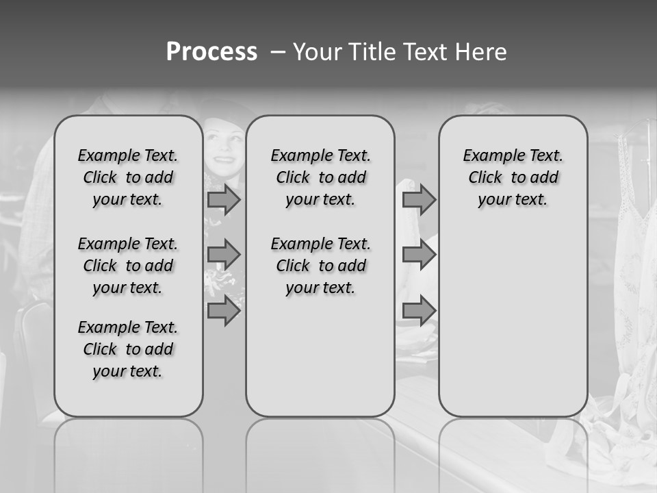 A Man And Two Women Standing In Front Of A Table PowerPoint Template