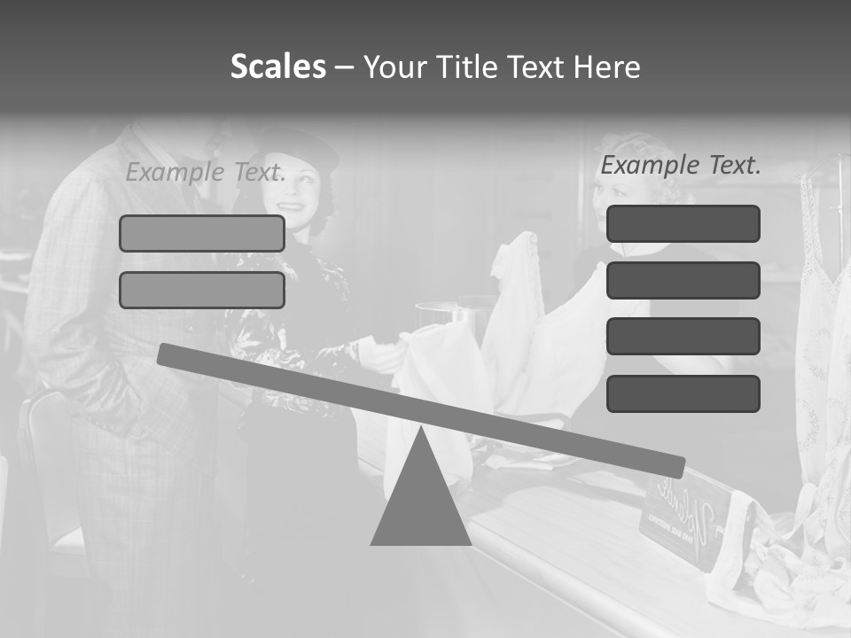 A Man And Two Women Standing In Front Of A Table PowerPoint Template