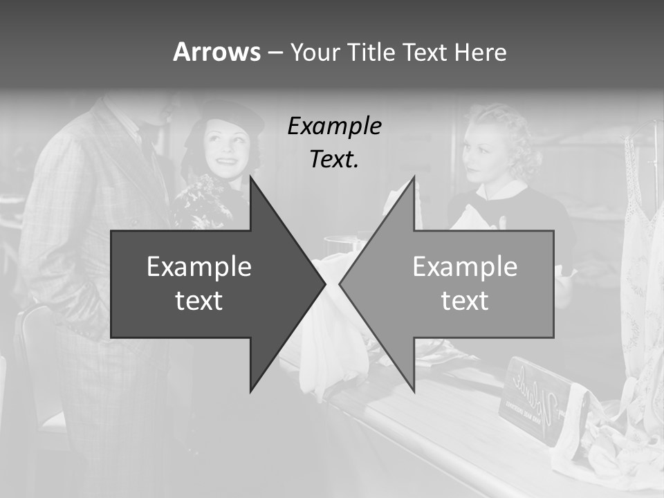 A Man And Two Women Standing In Front Of A Table PowerPoint Template