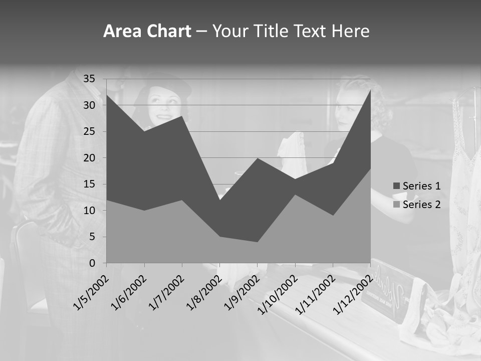 A Man And Two Women Standing In Front Of A Table PowerPoint Template