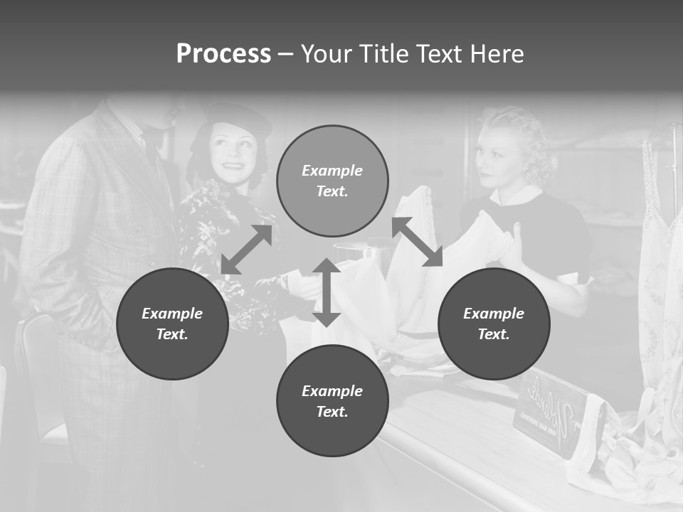 A Man And Two Women Standing In Front Of A Table PowerPoint Template