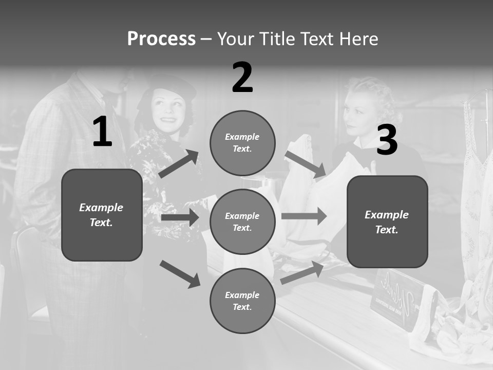 A Man And Two Women Standing In Front Of A Table PowerPoint Template