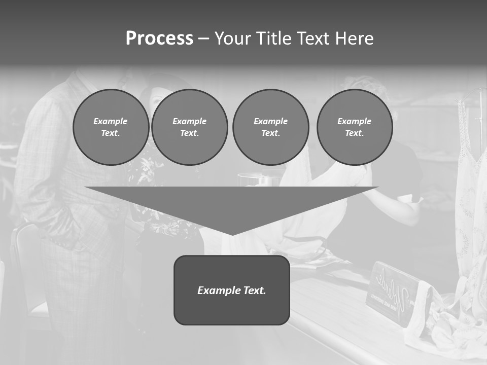 A Man And Two Women Standing In Front Of A Table PowerPoint Template