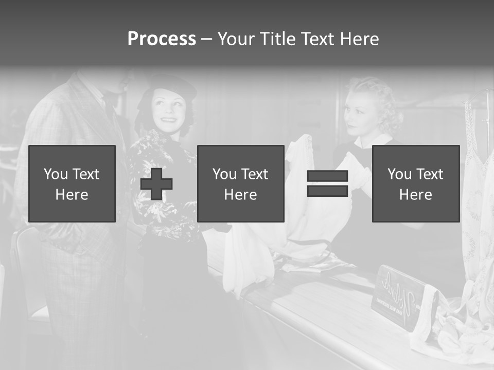 A Man And Two Women Standing In Front Of A Table PowerPoint Template
