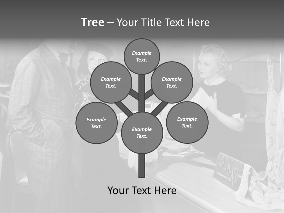 A Man And Two Women Standing In Front Of A Table PowerPoint Template