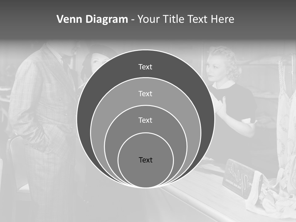A Man And Two Women Standing In Front Of A Table PowerPoint Template