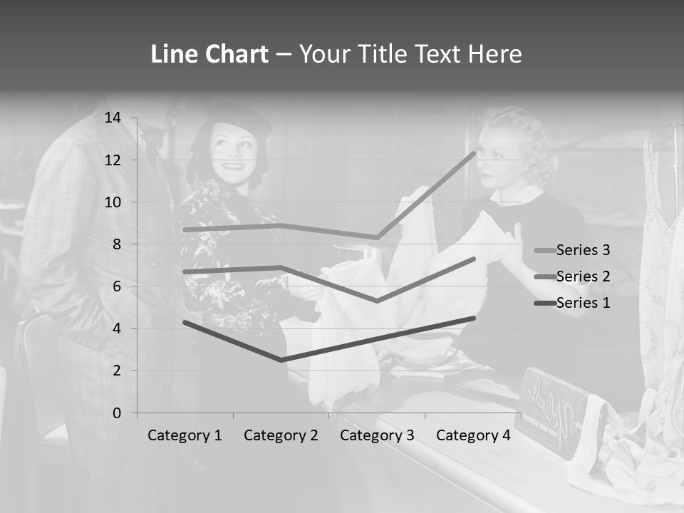 A Man And Two Women Standing In Front Of A Table PowerPoint Template