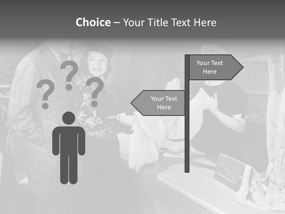 A Man And Two Women Standing In Front Of A Table PowerPoint Template