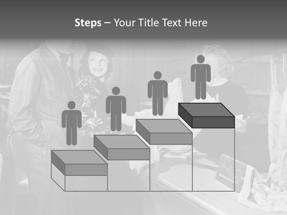 A Man And Two Women Standing In Front Of A Table PowerPoint Template