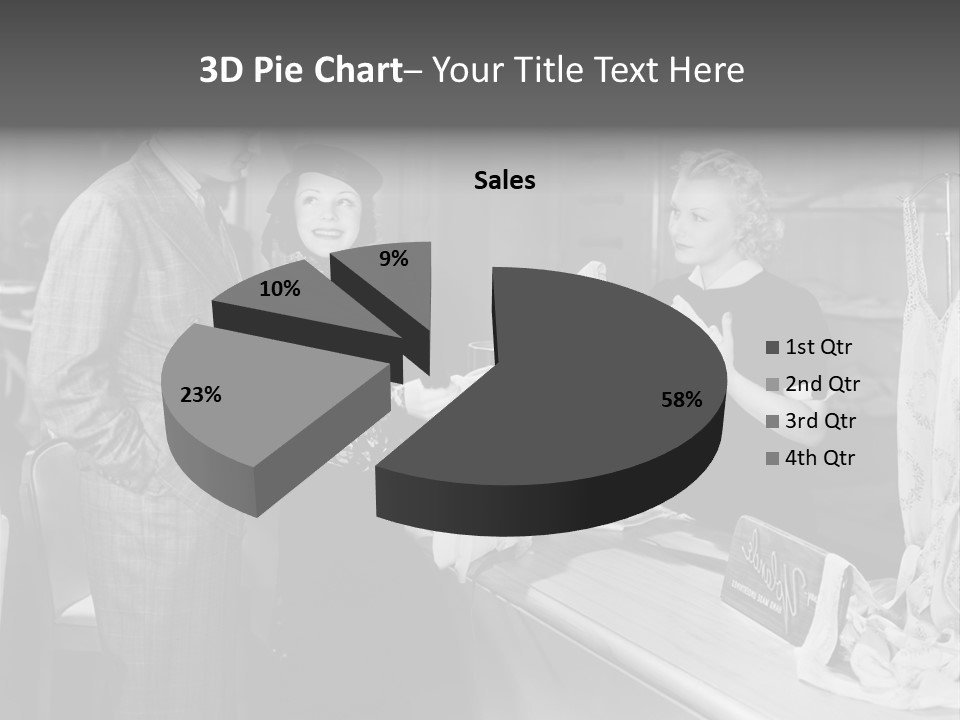 A Man And Two Women Standing In Front Of A Table PowerPoint Template