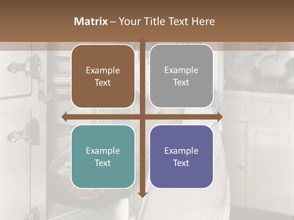 A Woman In An Apron Is Opening A Refrigerator PowerPoint Template