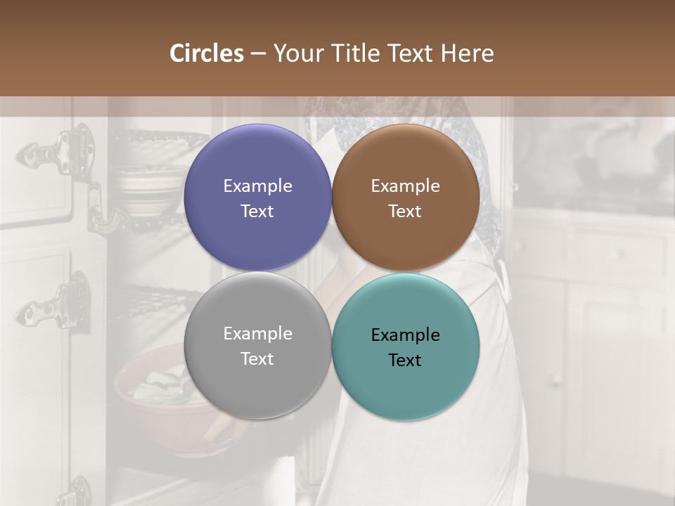 A Woman In An Apron Is Opening A Refrigerator PowerPoint Template