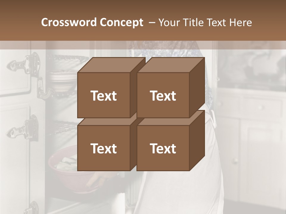 A Woman In An Apron Is Opening A Refrigerator PowerPoint Template