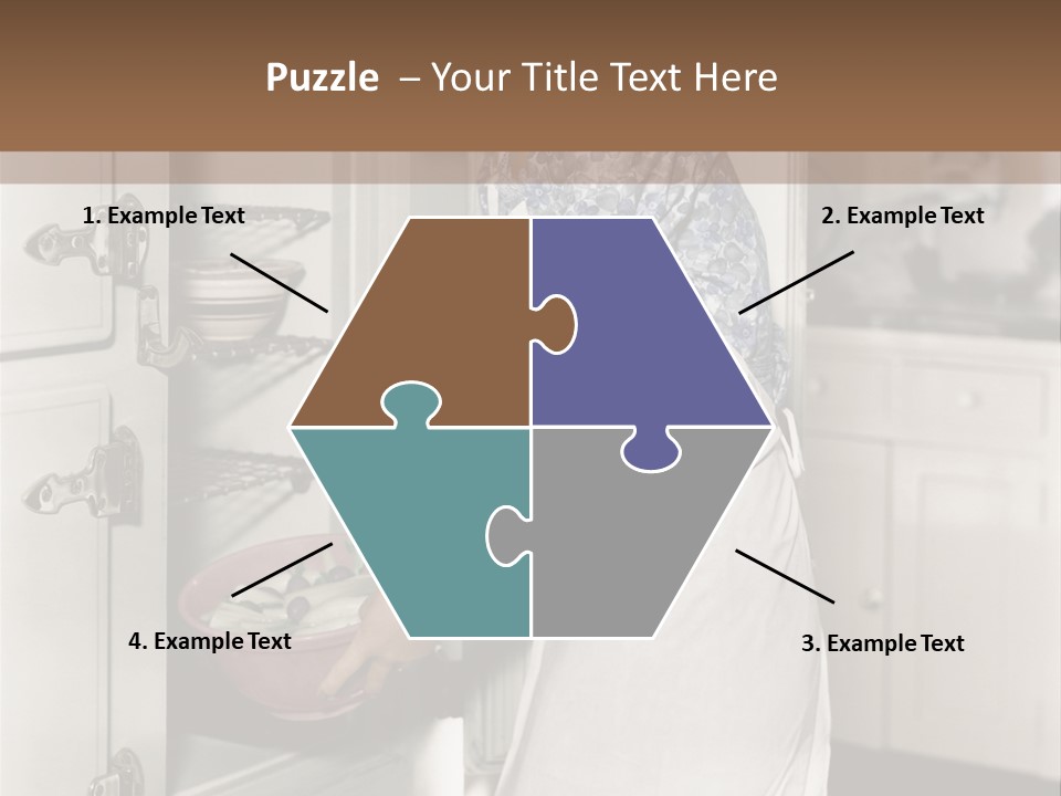 A Woman In An Apron Is Opening A Refrigerator PowerPoint Template
