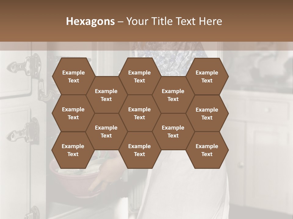 A Woman In An Apron Is Opening A Refrigerator PowerPoint Template