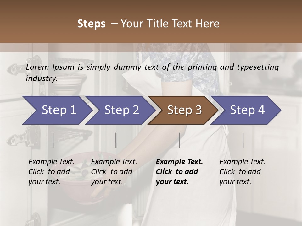 A Woman In An Apron Is Opening A Refrigerator PowerPoint Template