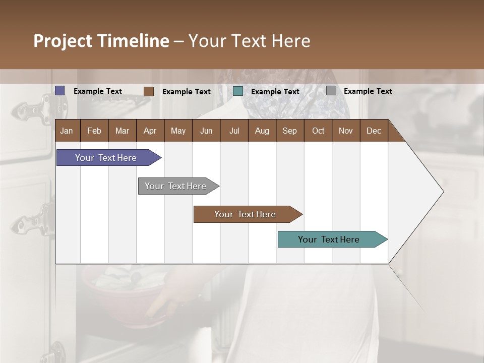 A Woman In An Apron Is Opening A Refrigerator PowerPoint Template