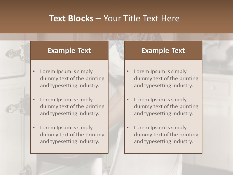 A Woman In An Apron Is Opening A Refrigerator PowerPoint Template