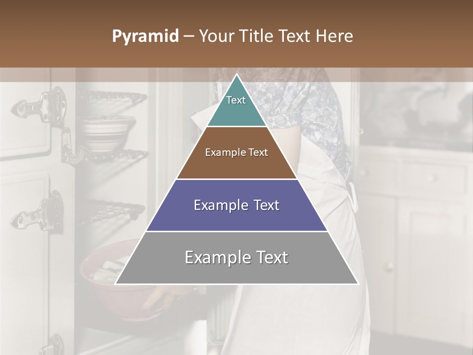 A Woman In An Apron Is Opening A Refrigerator PowerPoint Template