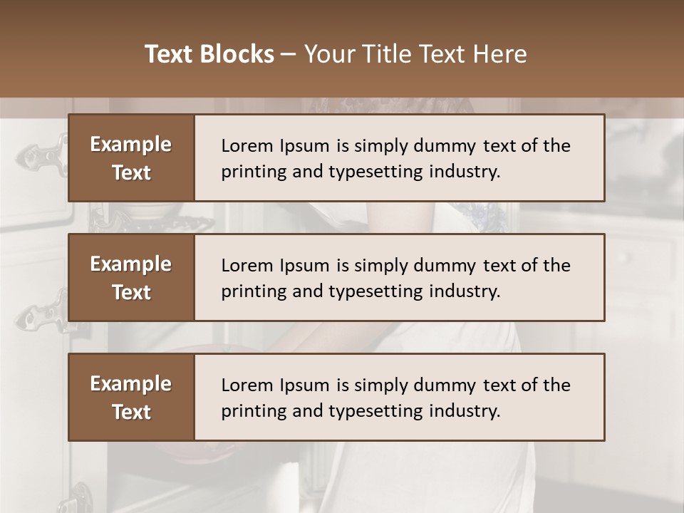 A Woman In An Apron Is Opening A Refrigerator PowerPoint Template