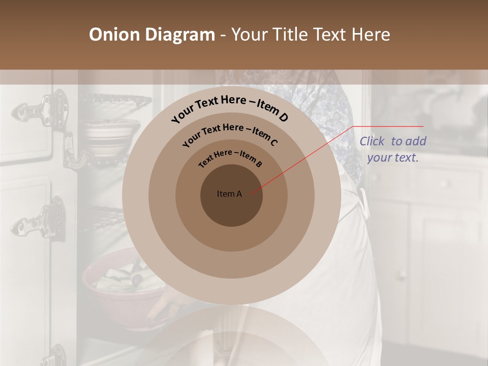 A Woman In An Apron Is Opening A Refrigerator PowerPoint Template