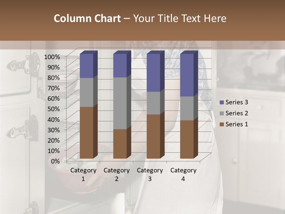 A Woman In An Apron Is Opening A Refrigerator PowerPoint Template