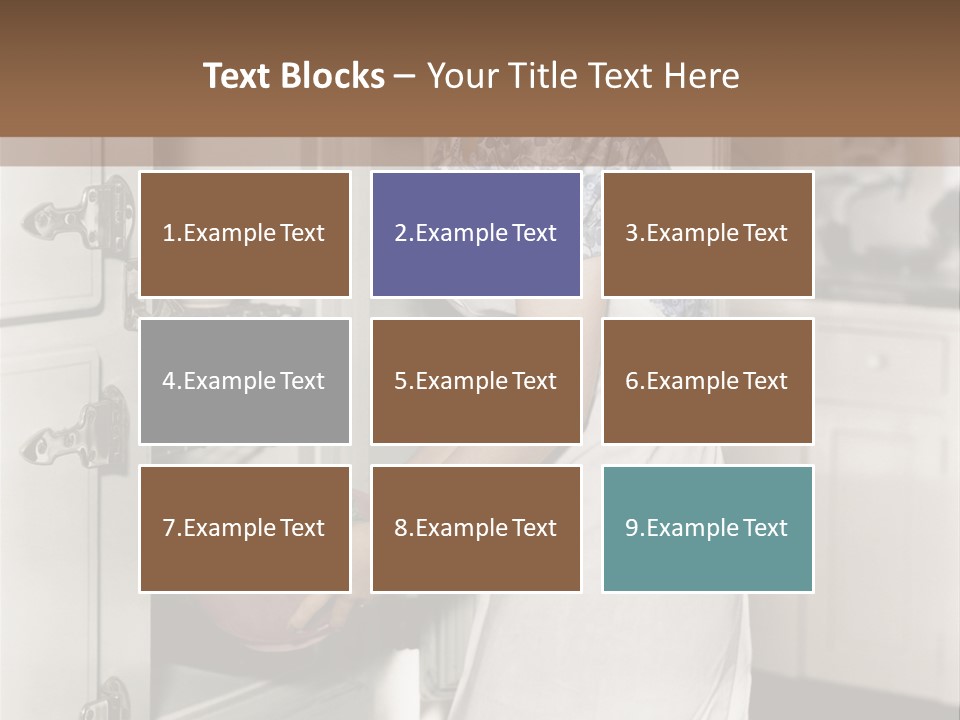 A Woman In An Apron Is Opening A Refrigerator PowerPoint Template