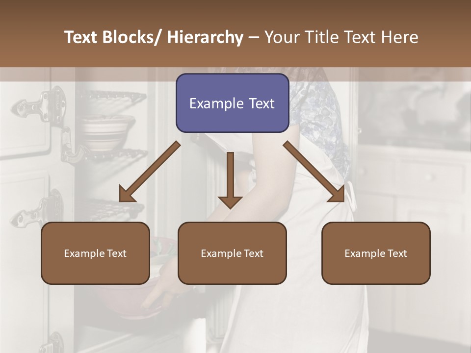 A Woman In An Apron Is Opening A Refrigerator PowerPoint Template